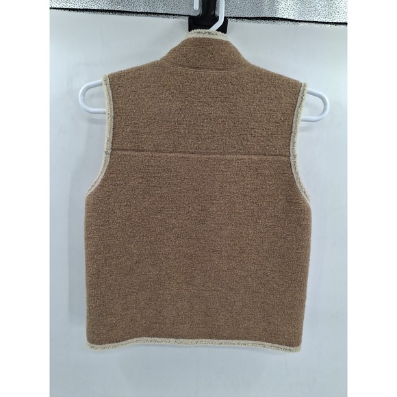 Woolrich Women's Vest Size Medium Sherpa Lined Faux Suede Tan Full Zip - Picture 2 of 9